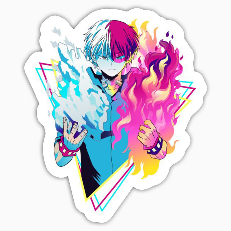 استیکر لپ تاپ و موبایل بووم طرح انیمه My Hero Academy مدل Todoroki Shoto کد SM38
