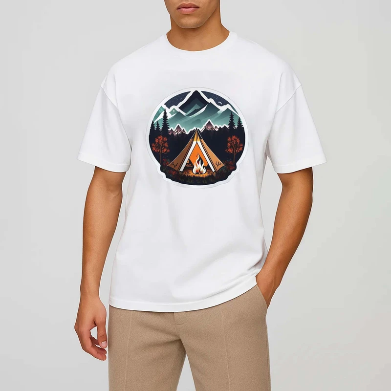 تی شرت آستین کوتاه مردانه مدل چادر طبیعت گردی کد mo290