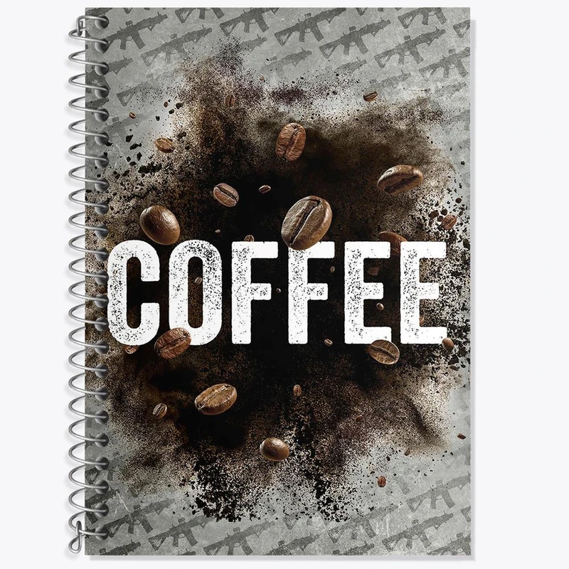 دفتر زبان 50 برگ خندالو مدل سه خط طرح کافی شاپ قهوه کد 27525