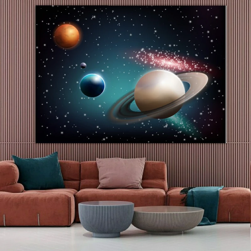 پوستر دیواری طرح کهکشان مدل چرخش سیاره کد SDP7918