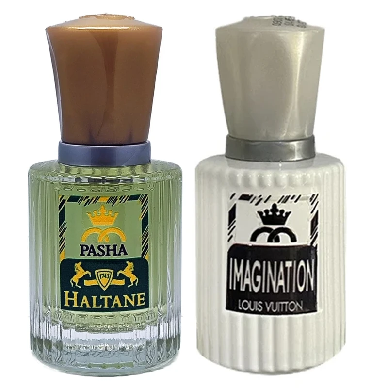 عطر جیبی مردانه پاشا مدل هالتان و ایمجینیشن با رایحه گرم حجم 30 میلی‌لیتر بسته 2 عددی
