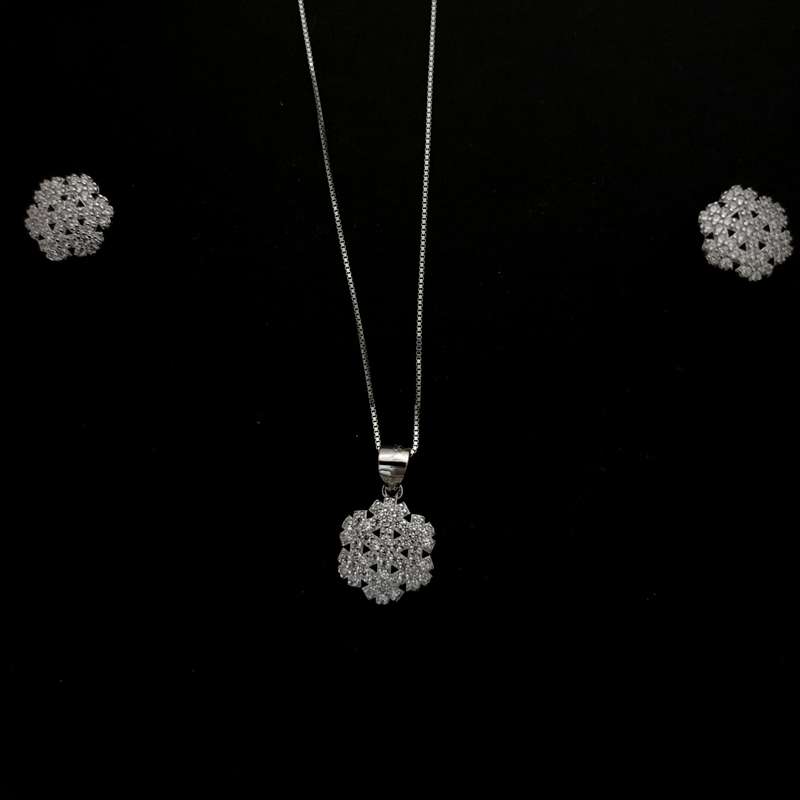 نیم ست نقره زنانه مدل دانه برف کد A364 نیم ست نقره زنانه مدل دانه برف کد A364