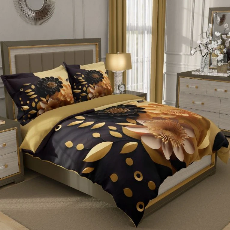 سرویس خواب 2 نفر 6 تکه مدل سایه ی گل ها کد 828