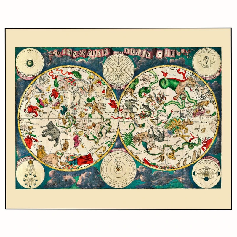 پوستر مدل ر نقشه آسمانی-نقشه آسمان ها 1670