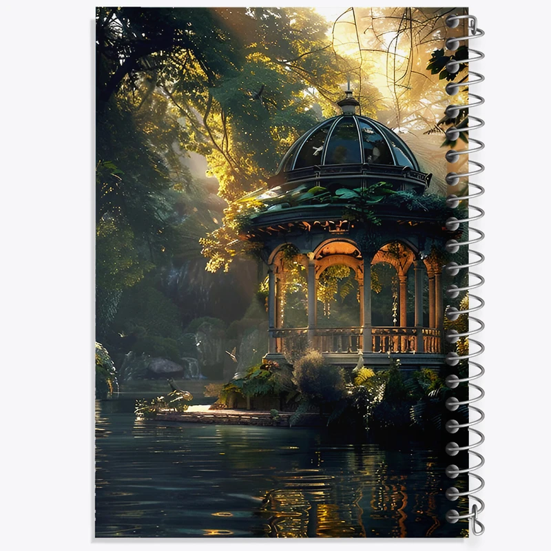 دفتر مشق 50 برگ خندالو طرح منظره طبیعت کد F6354