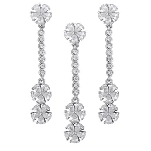 نیم ست نقره زنانه مدل گل کد M3157