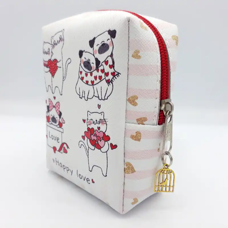 کیف لوازم آرایش زنانه طرح گربه سگ مدل CB-038