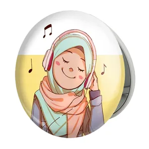 آینه جیبی خندالو طرح دخترانه باحجاب مدل تاشو کد 26019 