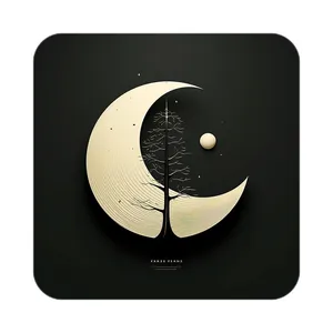 زیر لیوانی کاکتی طرح ماه و ستاره مدل mp52795