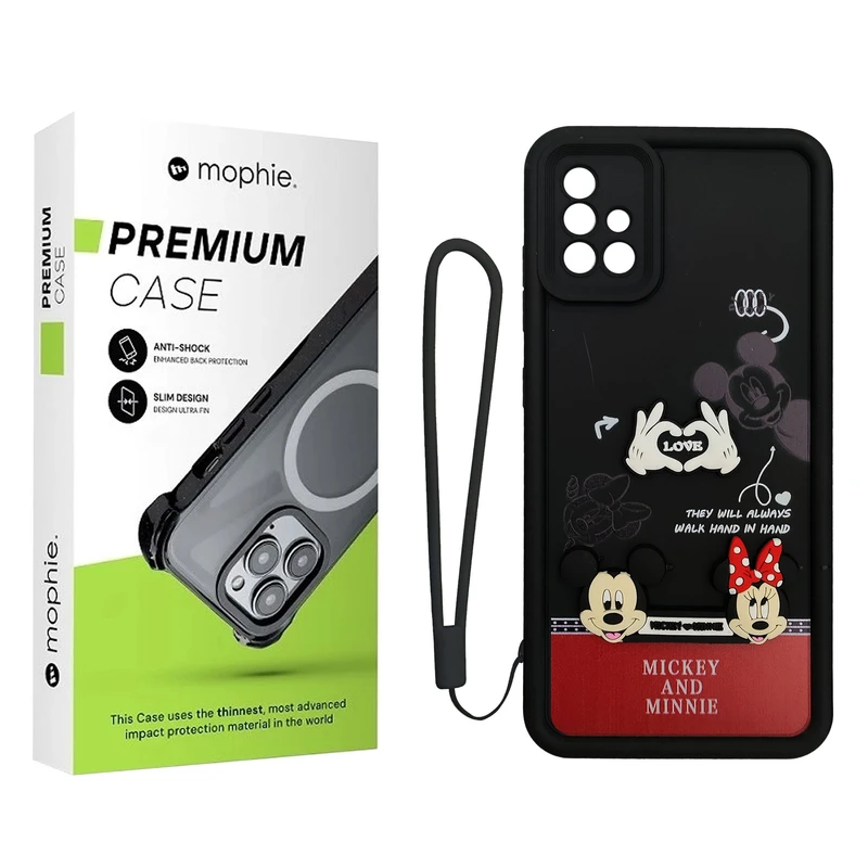 کاور موفی مدل Silicone Puffer Minni Mouse Strap مناسب برای گوشی موبایل سامسونگ Galaxy A51 به همراه بندآویز