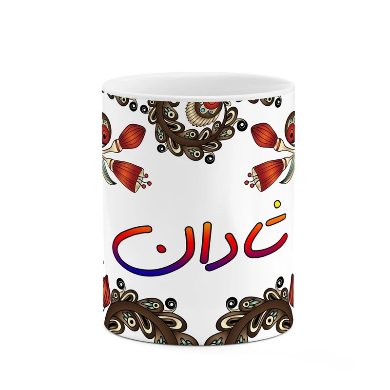 ماگ کاکتی مدل اسم شادان طرح سنتی گل و بته کد mgh45738