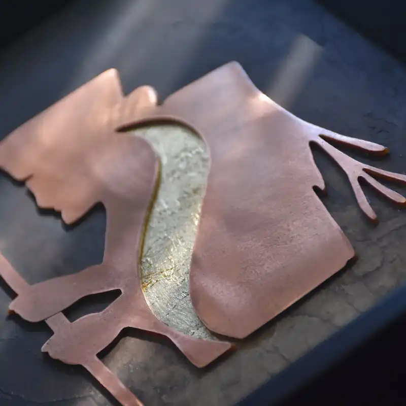 تابلو معرق مس طرح سرباز هخامنشیان نیم نته پتینه کد 2030-132