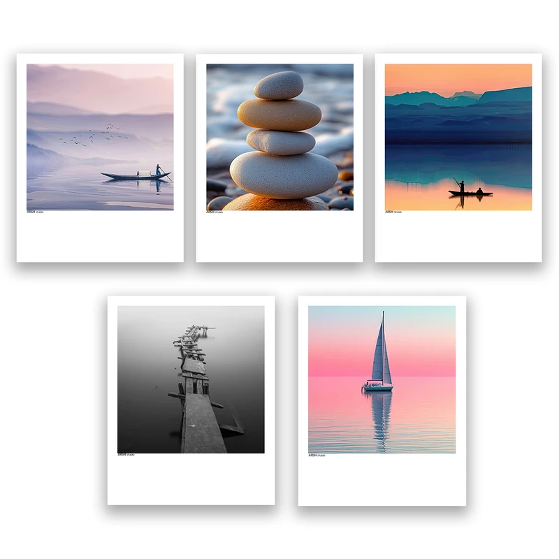 آویز تزیینی عرش مدل فانتزی دریا کد Asa1141 مجموعه پنج عددی