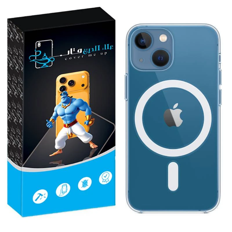 کاور علاالدین قاب مدل مگ سیف طرح ژله ای مناسب برای گوشی موبایل اپل iPhone 13 mini