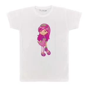 تی شرت بچگانه پرمانه طرح دختر توت فرنگی کد pmt.5151