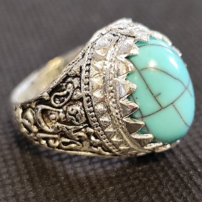 انگشتر مردانه مدل سنگ فیروزه کد Firoozeh72