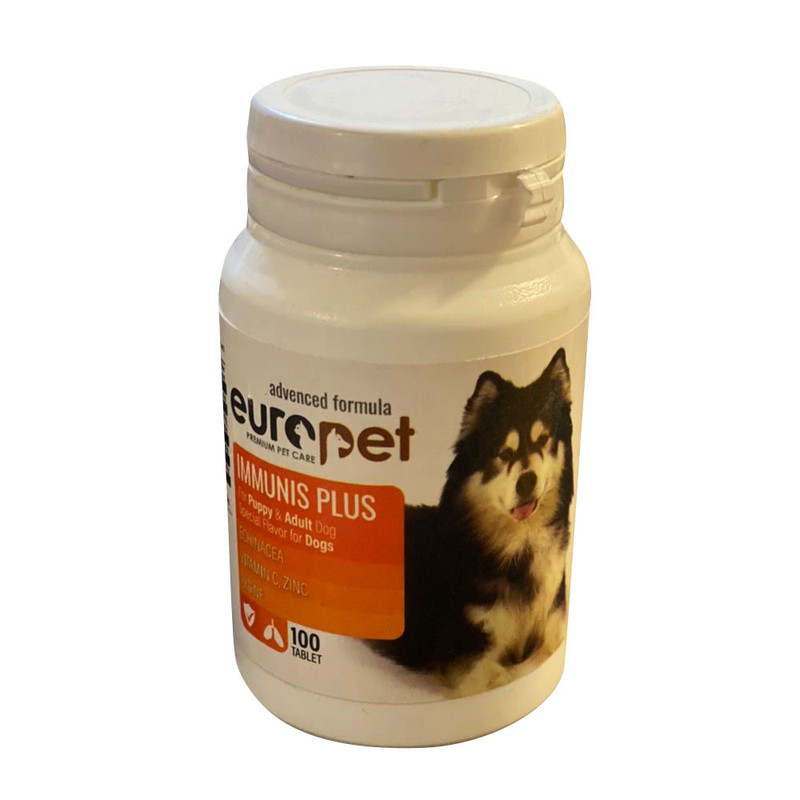 قرص تقویت سیستم ایمنی سگ یوروپت مدل IMMUNIS PLUS بسته 100 عددی