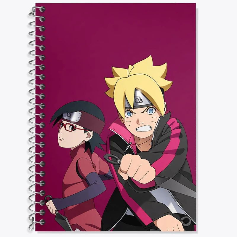 دفتر زبان 50 برگ خندالو مدل سه خط طرح بوروتو اوزوماکی انیمه بوروتو Boruto کد 15727