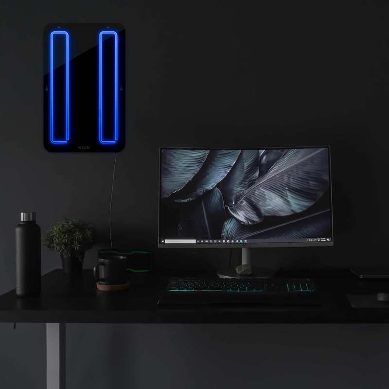 چراغ دیواری نئون مدل Pause-BL_BL