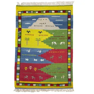 گلیم گبه دستباف یک و نیم متری کد 971005