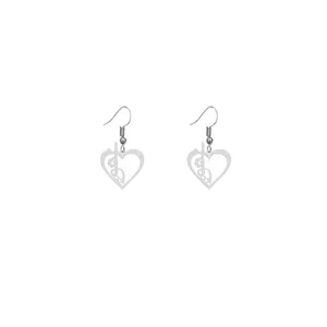 گوشواره نقره زنانه هایکا طرح عشق مدل n.ha616