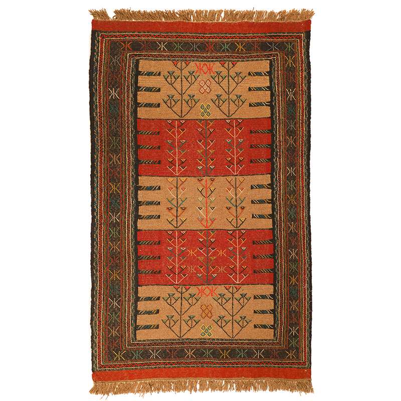 گلیم دستبافت دو متری طرح سفره کردی کد 1408194