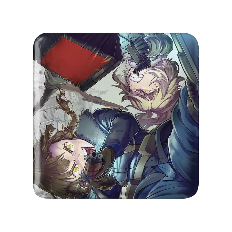 مگنت خندالو طرح تانیا و ماری انیمه یوجو سنکی مدل مربعی کد 34673