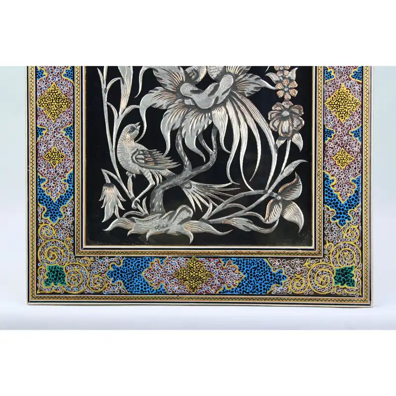 تابلو قلمزنی مدل گل و مرغ کد 302