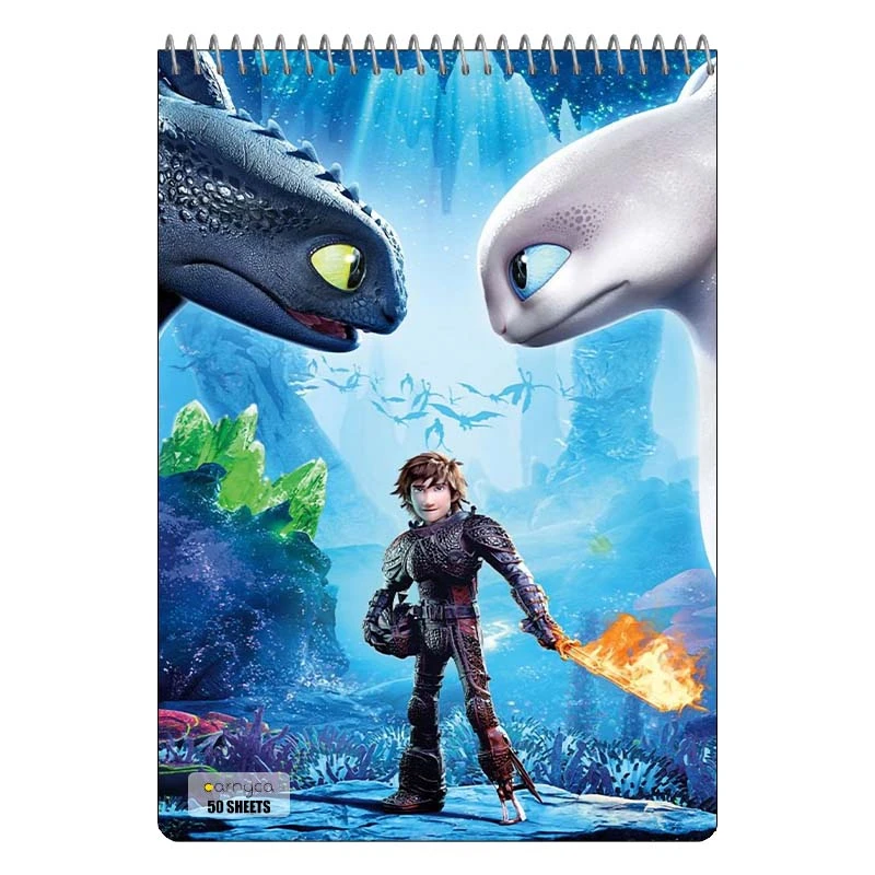 دفتر نقاشی 50 برگ سیمی کارنیکا طرح چگونه اژدهای خود را تربیت کنیم How to Train Your Dragon کد 55562