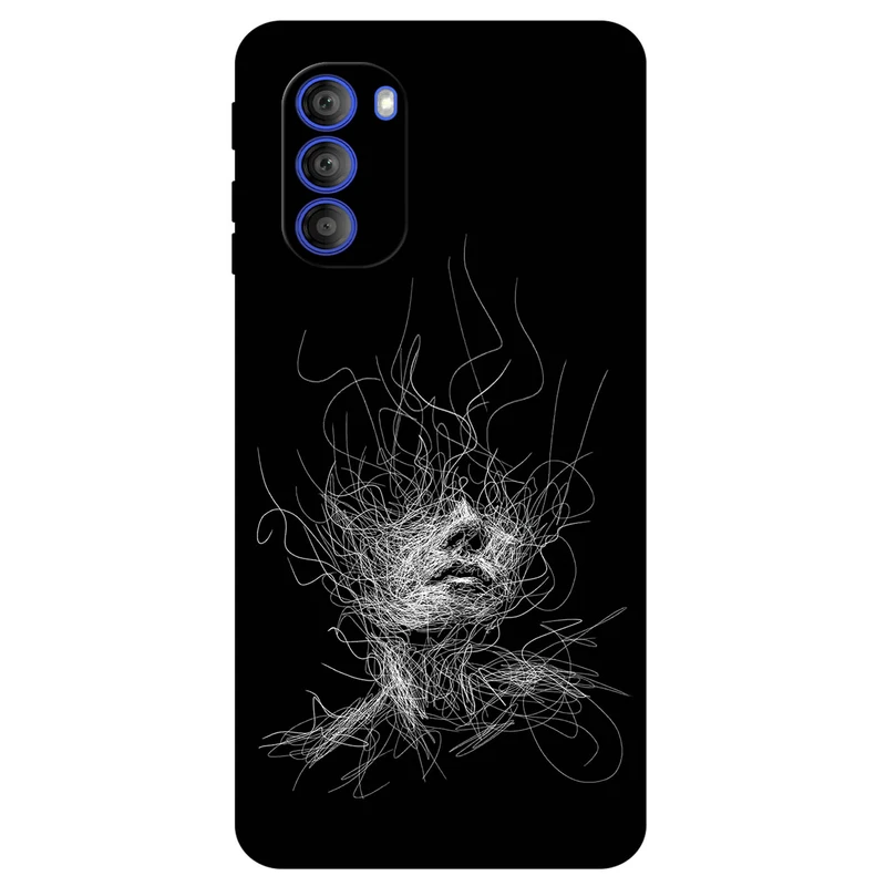 کاور مگافون طرح اسکچ صورت مدل 7423 مناسب برای گوشی موبایل موتورولا Moto G51 5G