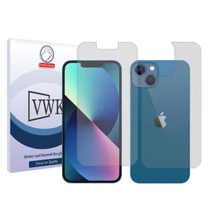 VWK Tough model matte screen protector suitable for Apple iPhone 13 mobile phone along with the back protector 