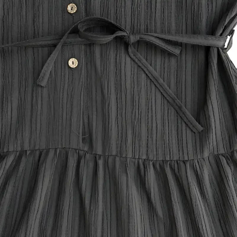 پیراهن زنانه هیژا مد مدل 123 چین دار بلند رنگ مشکی