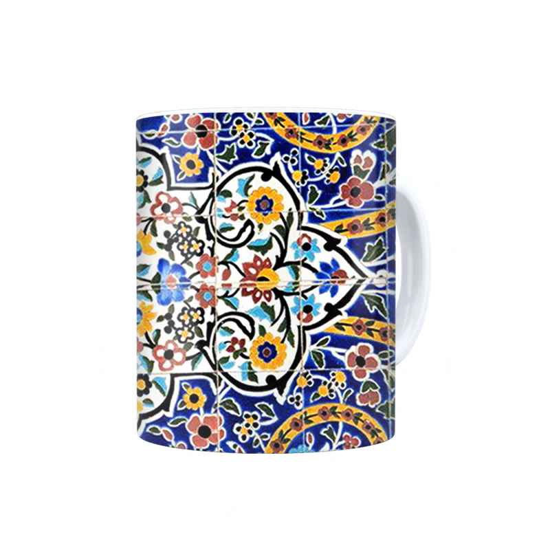 ماگ ترمه طراحان ایده مدل کاشی هفت رنگ کد cfp1285