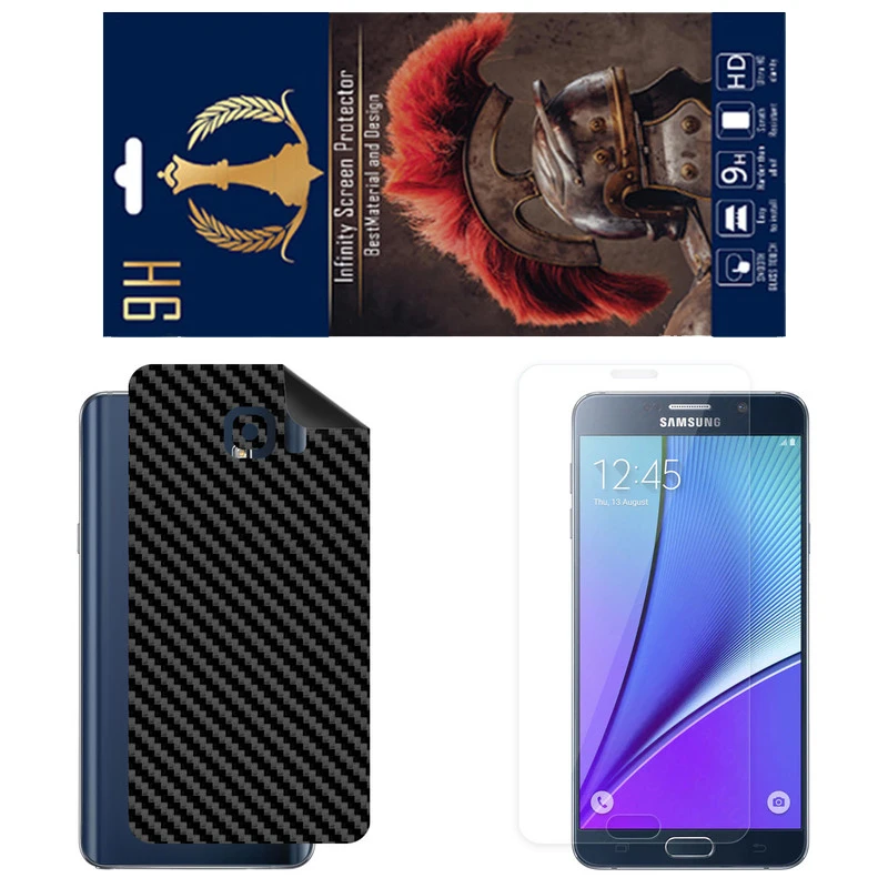 برچسب پوششی اینفینیتی مدل FC مناسب برای گوشی موبایل سامسونگ Galaxy Note 5 به همراه محافظ صفحه نمایش