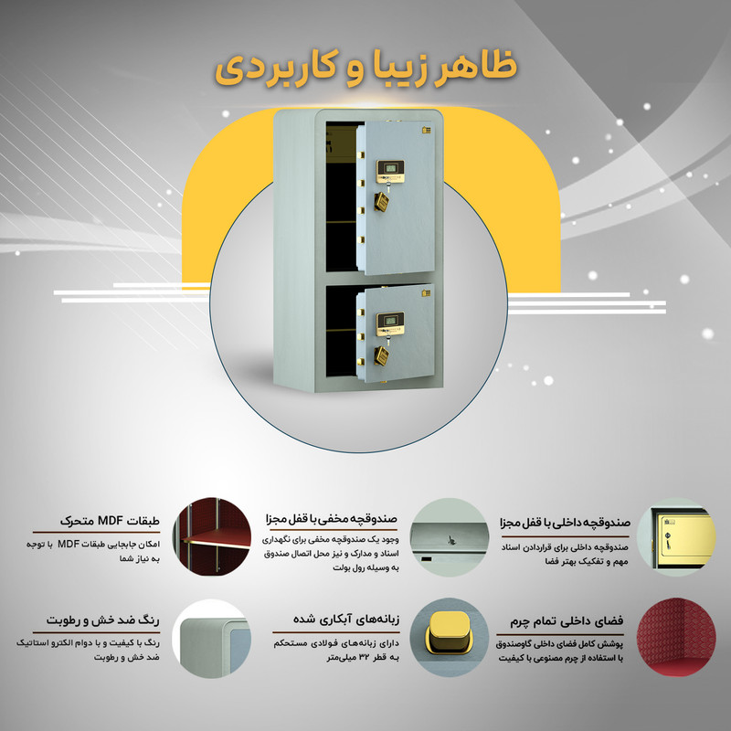 گاوصندوق الکترونیکی سدید مدل 1200D LE