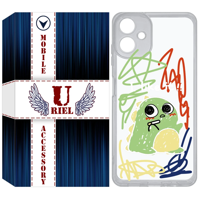 کاور یوریل قاب مدل Clear کد 21 طرح دایناسور نقاش مناسب برای گوشی موبایل سامسونگ Galaxy A06