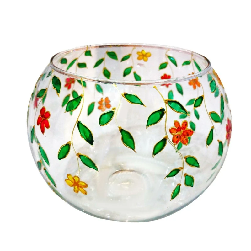 تنگ ماهی شیشه ای طرح پیچک کد 02