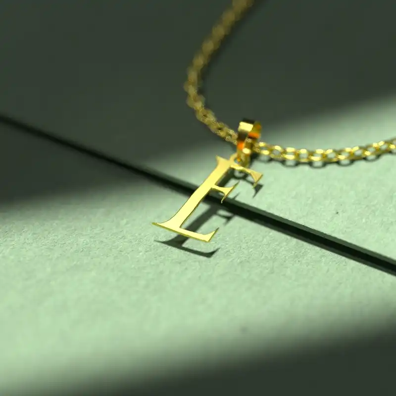 گردنبند طلا 18 عیار زنانه مدوپد مدل حرف E کد H3-1-1447