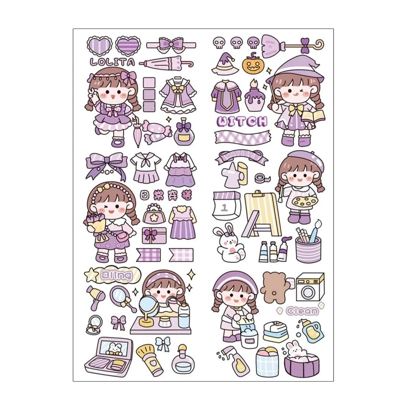 برچسب سهیلا جایروندی مدل برش نخورده طرح اسکرپ بوک دخترانه میکاپ