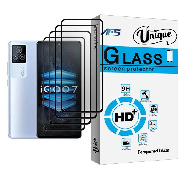 محافظ صفحه نمایش ای اف اس مدل Unique Glass MIX004 مناسب برای گوشی موبایل ویوو iQOO 7 بسته چهار عددی