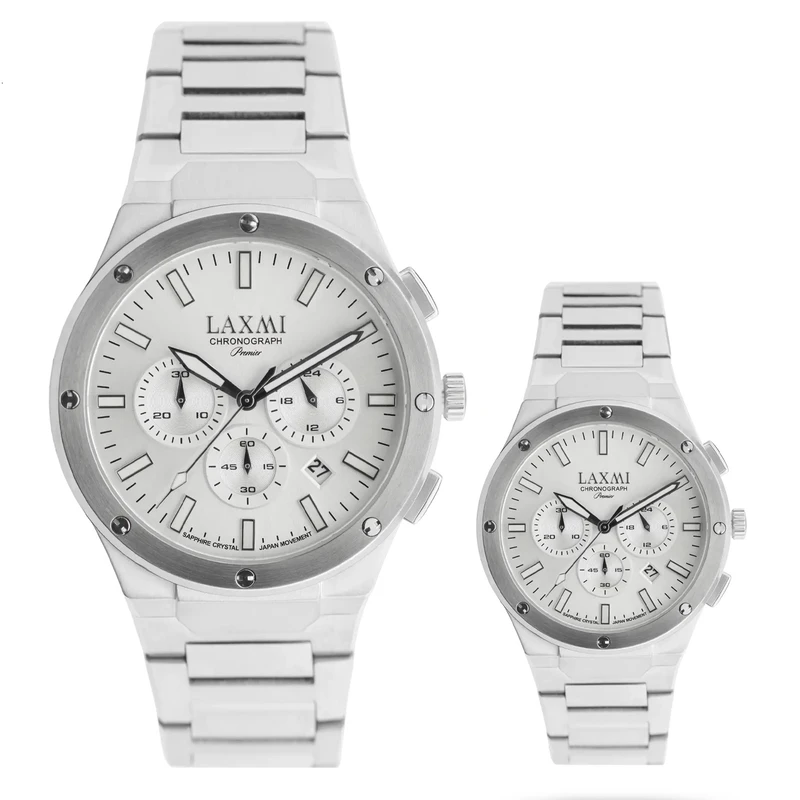 ست ساعت مچی عقربه‌ای کوارتز زنانه و مردانه لاکسمی مدل 8568/5