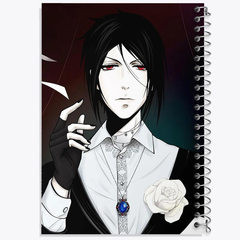 دفتر مشق 50 برگ خندالو مدل سباستین انیمه خادم سیاه Black Butler کد 16307