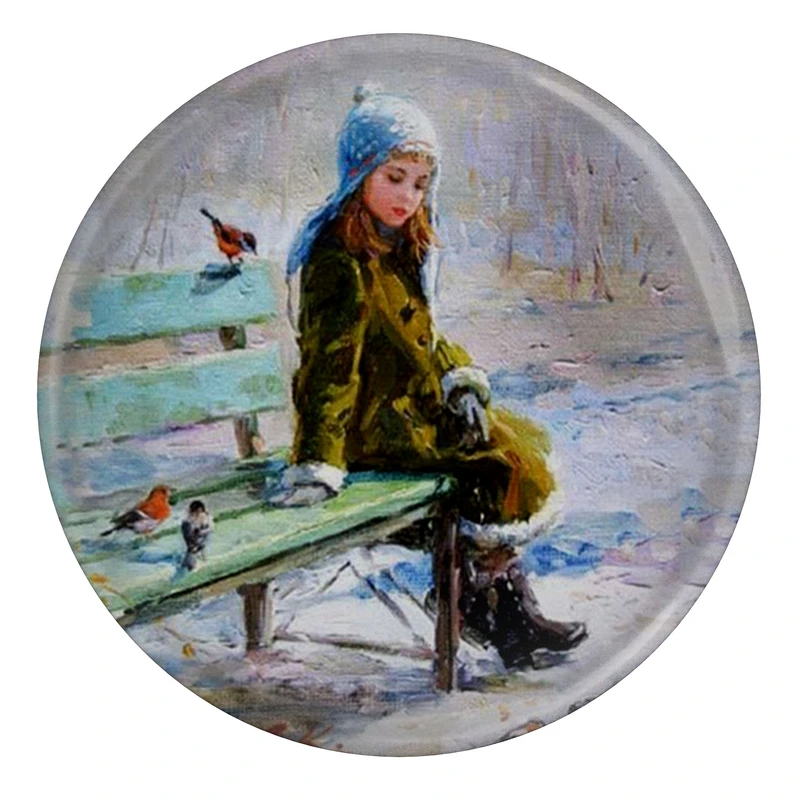 مگنت طرح نقاشی دختر و پرنده مدل S12446