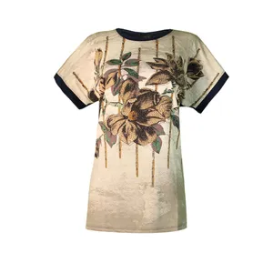 بلوز آستین کوتاه زنانه مدل نگین دار گلبرگ 35