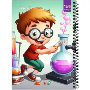 دفتر نقاشی 150 برگ انتشارات  بله مدل رحلی طرح فانتزی پسرانه شیمی دان کد A4-P498