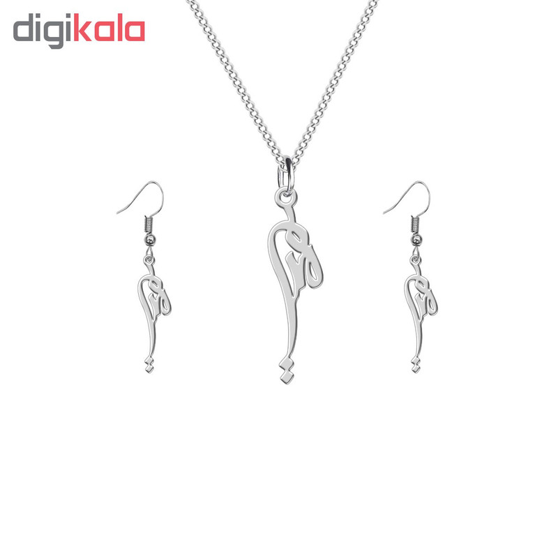 نیم ست نقره زنانه ترمه 1 طرح مریم کد L536