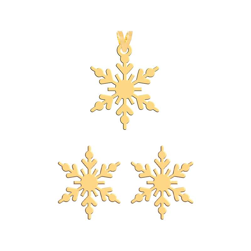 نیم ست طلا 18 عیار زنانه فرشته مدل برف  WHSL-000551