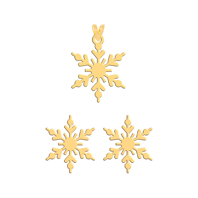 نیم ست طلا 18 عیار زنانه فرشته مدل برف  WHSL-000551