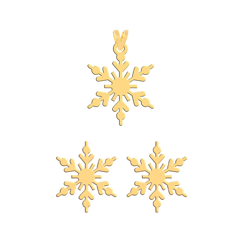 نیم ست طلا 18 عیار زنانه فرشته مدل برف  WHSL-000551