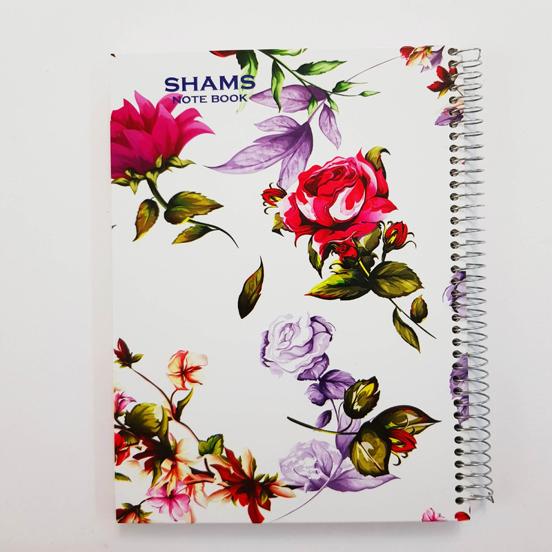 دفتر 100 برگ شمس طرح گل رز مدل دانشجویی